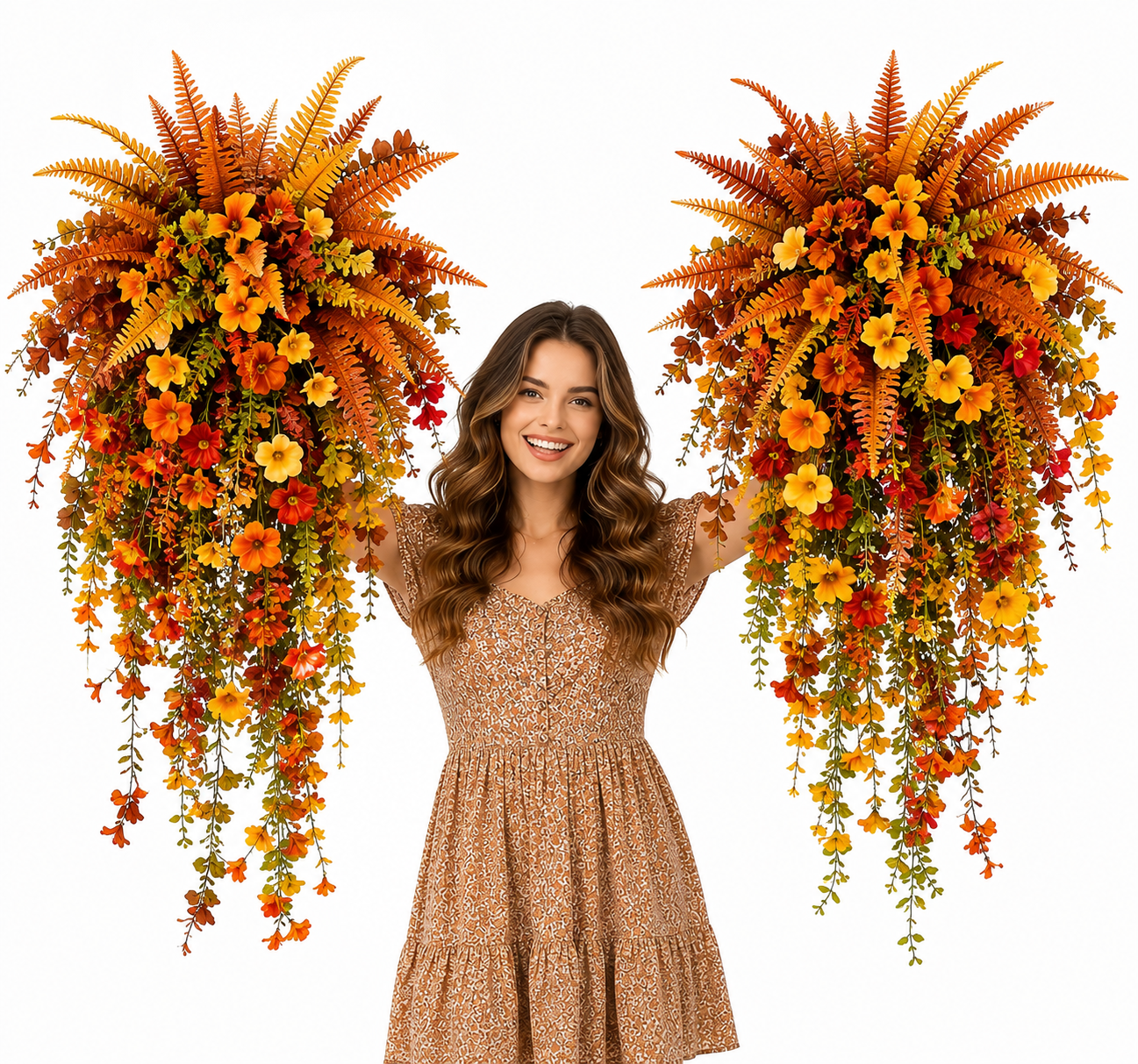 Artificial Fern for Autumn Outdoor Decor– Autumn Porch & Door Decoration