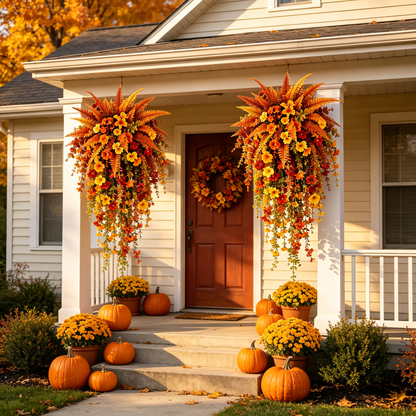 Artificial Fern for Autumn Outdoor Decor– Autumn Porch & Door Decoration