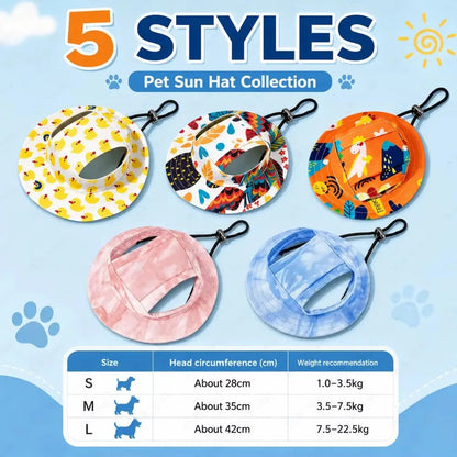 🐾 Adjustable Pet Sun Hat – Wide-Brim Bucket Hat for Dogs & C