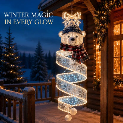 ✨ Christmas Magic Spiral Hanging LED Lights – 3D Floating Holiday Decor Collection