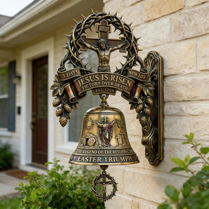 ✨Our Lady of Grace Bronze Miraculous Medal Wall Bell | 🙏Catholic Religious Home & Garden Decor"