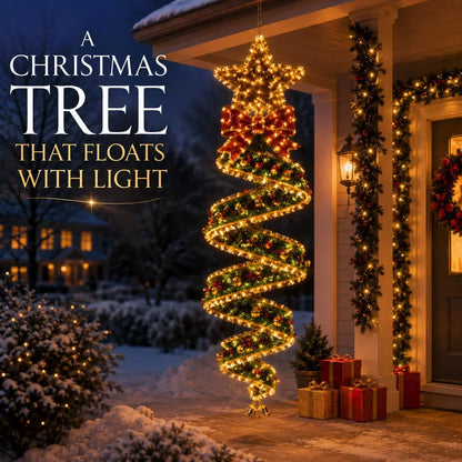 ✨ Christmas Magic Spiral Hanging LED Lights – 3D Floating Holiday Decor Collection
