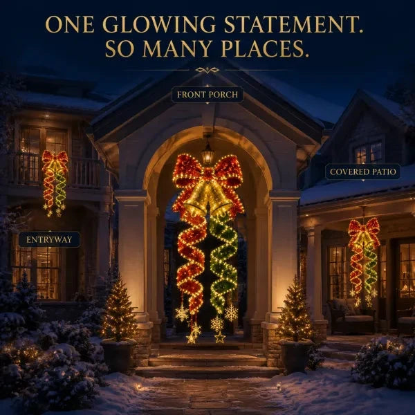 ✨ Christmas Magic Spiral Hanging LED Lights – 3D Floating Holiday Decor Collection