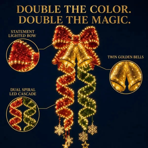 ✨ Christmas Magic Spiral Hanging LED Lights – 3D Floating Holiday Decor Collection