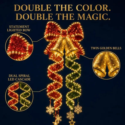 ✨ Christmas Magic Spiral Hanging LED Lights – 3D Floating Holiday Decor Collection