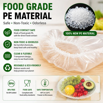 🔥 LAST DAY: Buy 1 Get 1 FREE | 100PCS Disposable Stretch Food Covers for Bowls & Plates