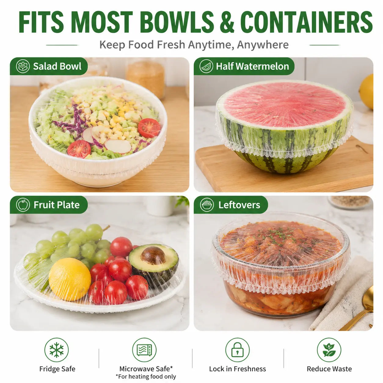 🔥 LAST DAY: Buy 1 Get 1 FREE | 100PCS Disposable Stretch Food Covers for Bowls & Plates
