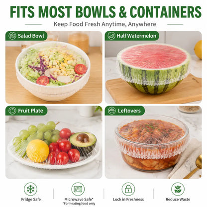 🔥 LAST DAY: Buy 1 Get 1 FREE | 100PCS Disposable Stretch Food Covers for Bowls & Plates