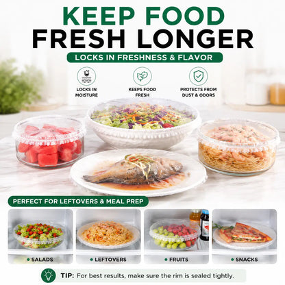 🔥 LAST DAY: Buy 1 Get 1 FREE | 100PCS Disposable Stretch Food Covers for Bowls & Plates