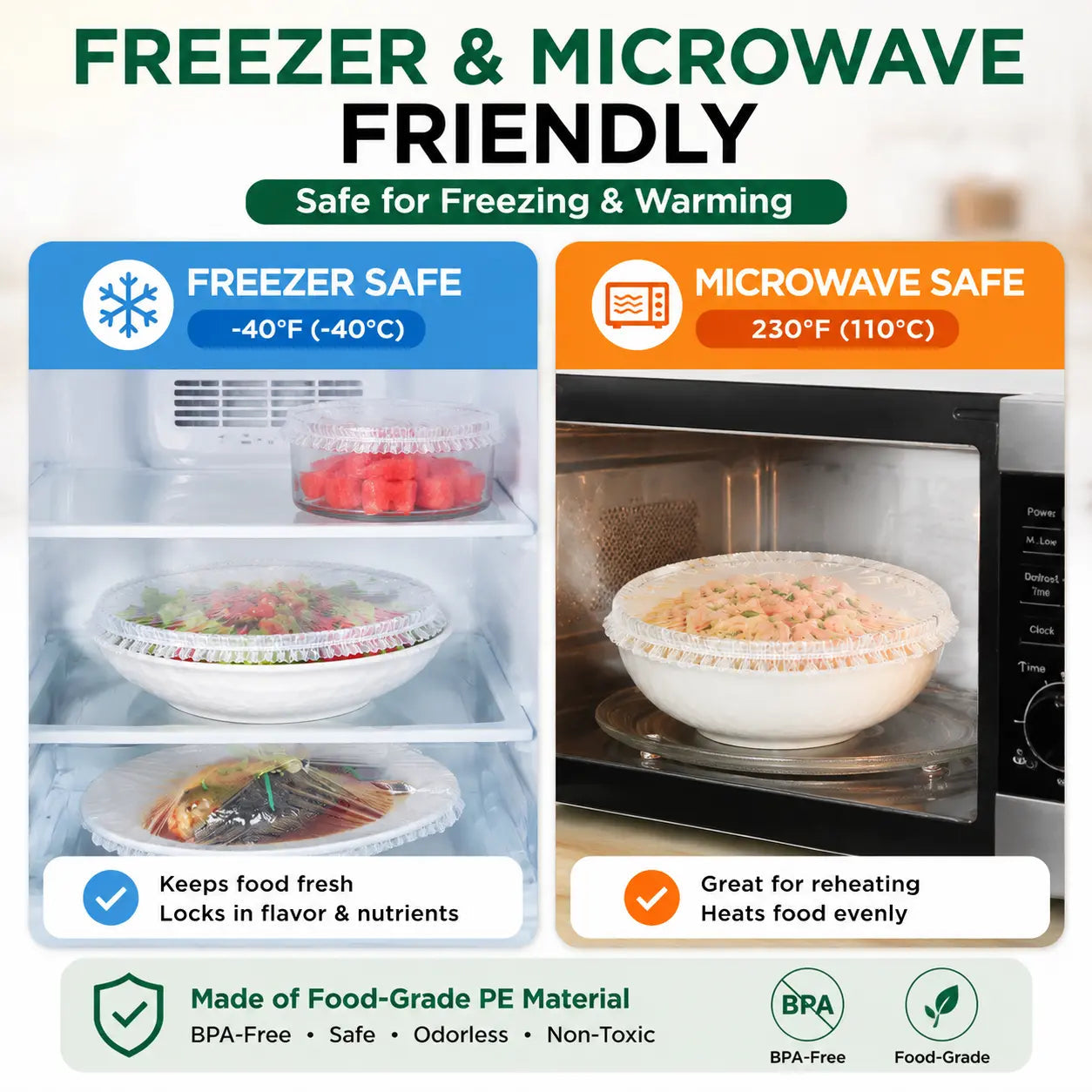 🔥 LAST DAY: Buy 1 Get 1 FREE | 100PCS Disposable Stretch Food Covers for Bowls & Plates