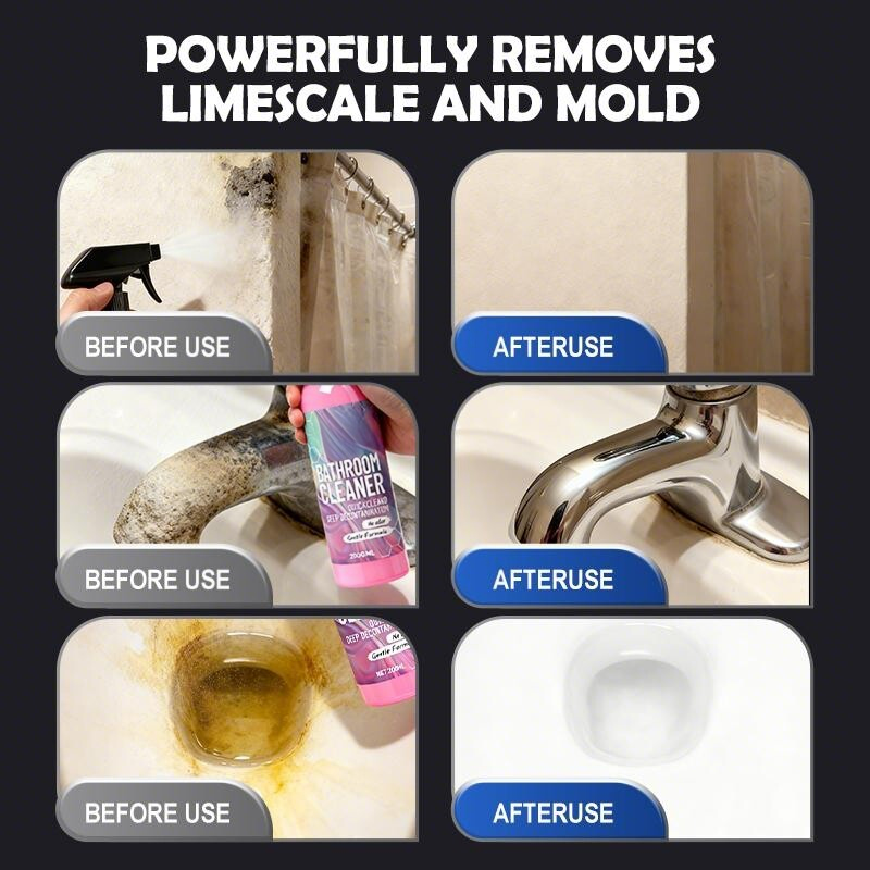 🛁 Bathroom Mold Stain & Grime Cleaner Spray – For Tile, Glass, Grout & More