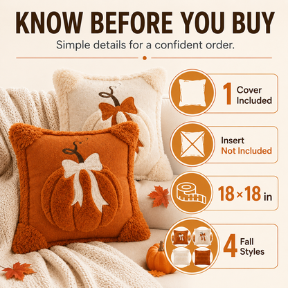 Jacquard Pumpkin Pillow Covers – 18x18 Inch