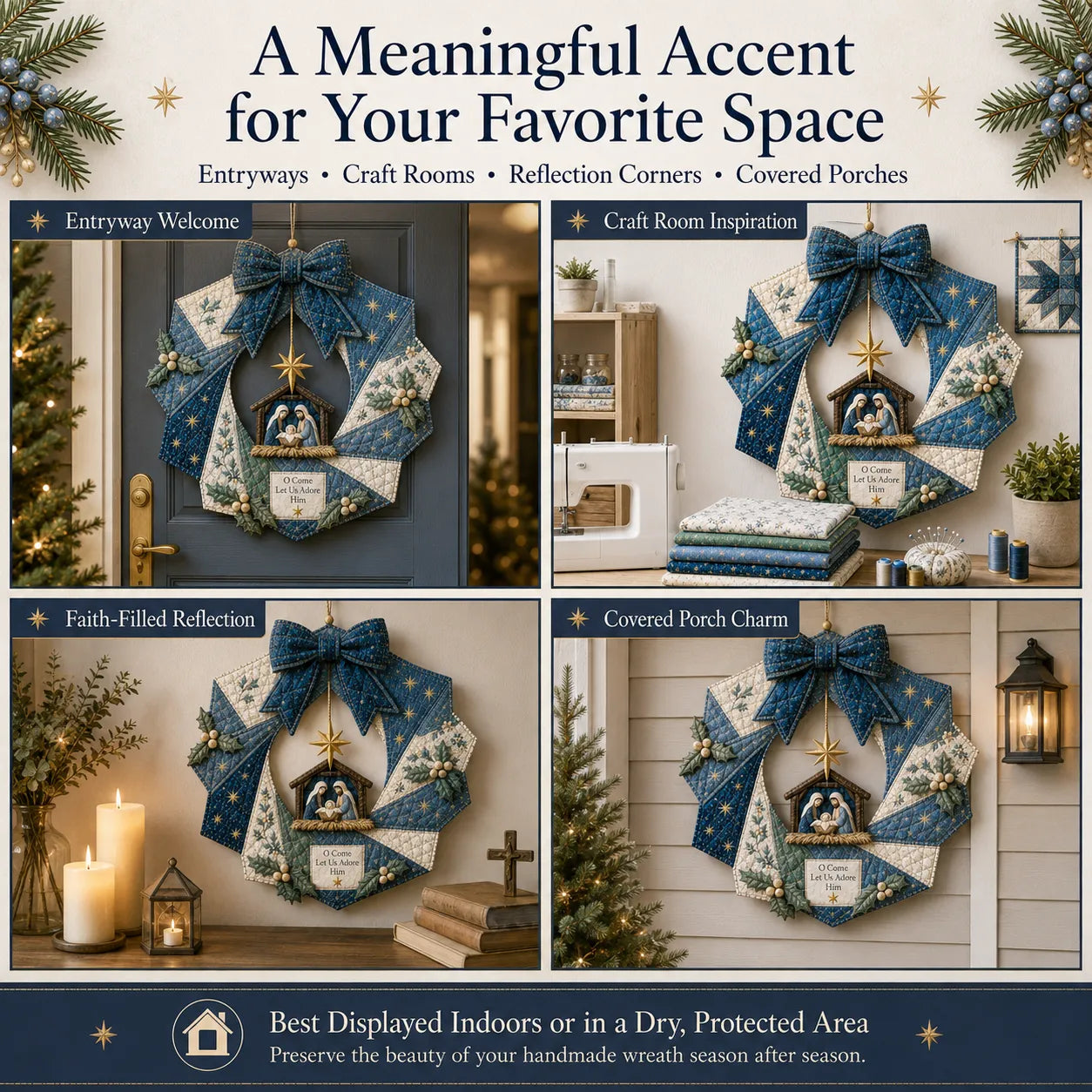 🔥LAST DAY 50% OFF - 🎄Christmas Fabric Wreath DIY Kit 💫