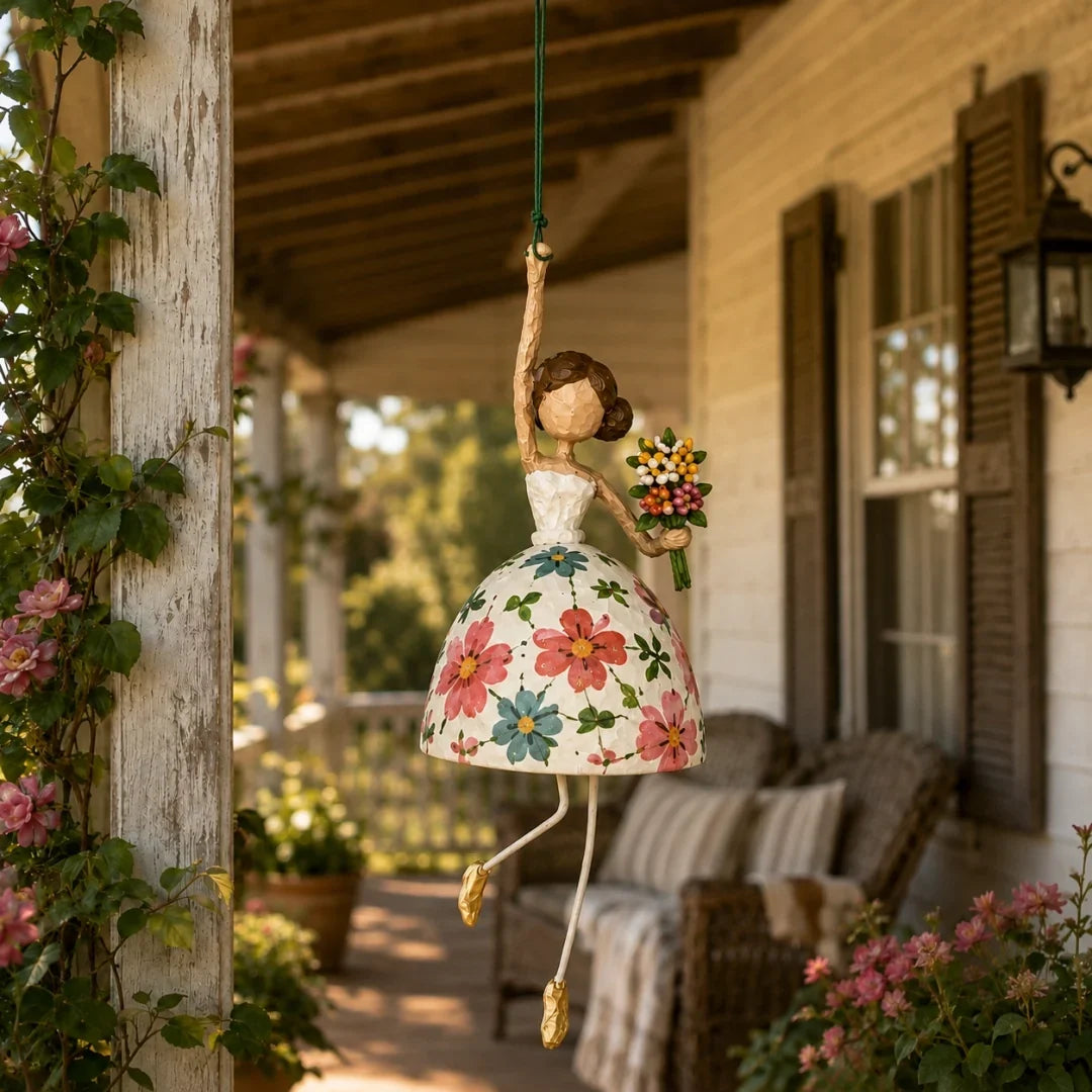 💐 Whimsical Dancing Lady Hanging Ornament – Charming Swaying Folk-Art Decor for Porch & Home