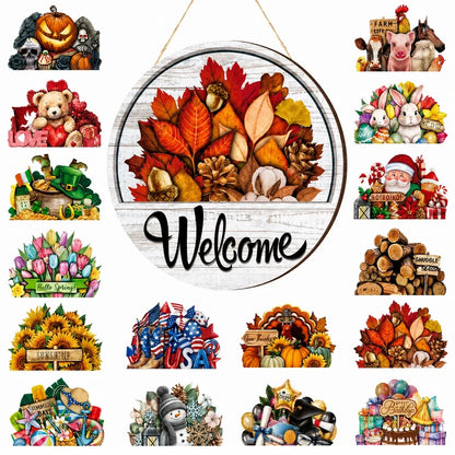 🔥Hot Sale - 50% OFF🔥 — 16 Pcs Interchangeable Welcome Sign for Front Door