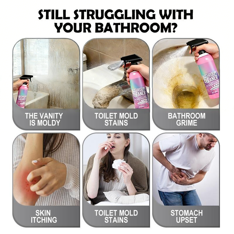 🛁 Bathroom Mold Stain & Grime Cleaner Spray – For Tile, Glass, Grout & More