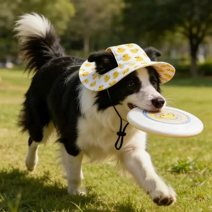 🐾 Adjustable Pet Sun Hat – Wide-Brim Bucket Hat for Dogs & C