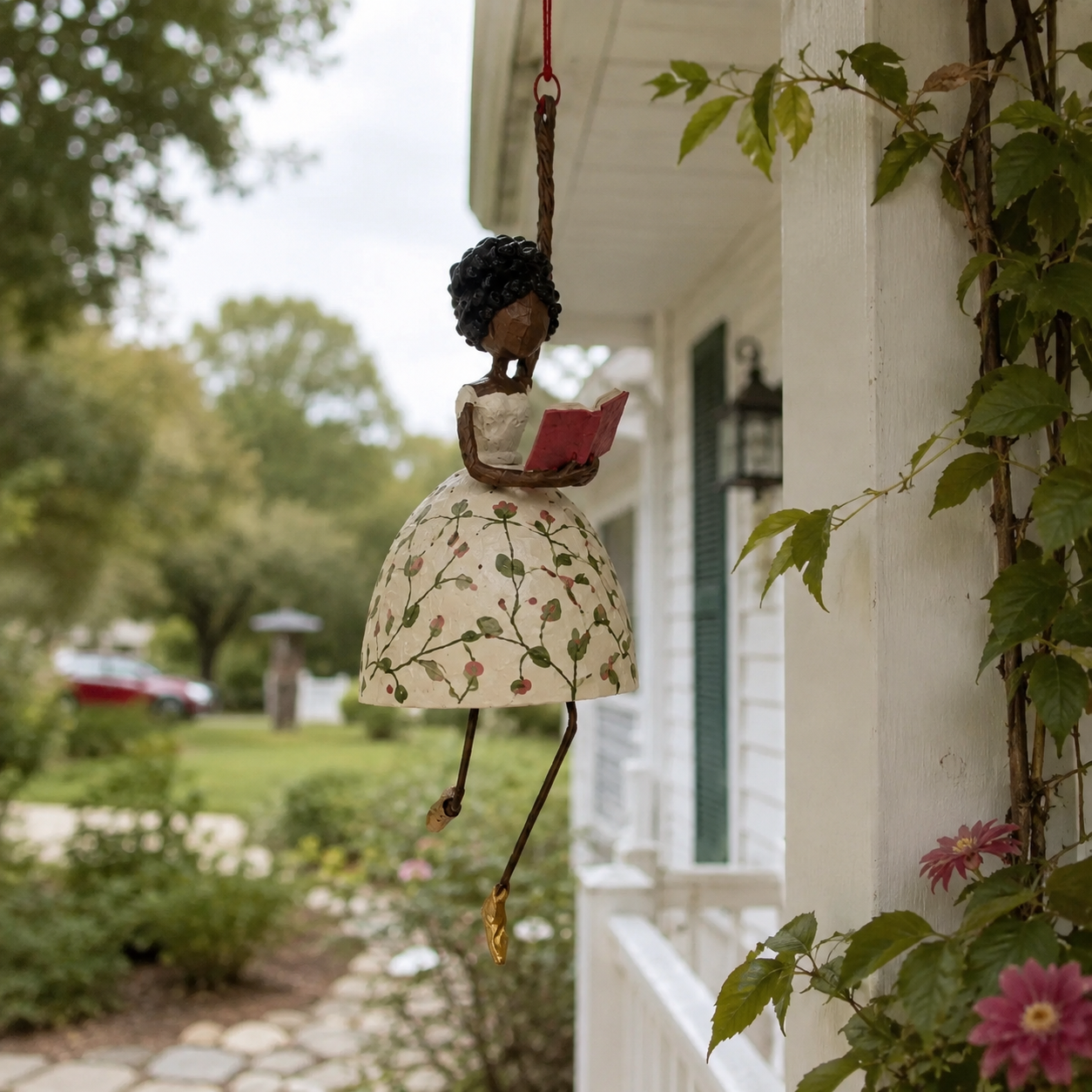 💐 Whimsical Dancing Lady Hanging Ornament – Charming Swaying Folk-Art Decor for Porch & Home