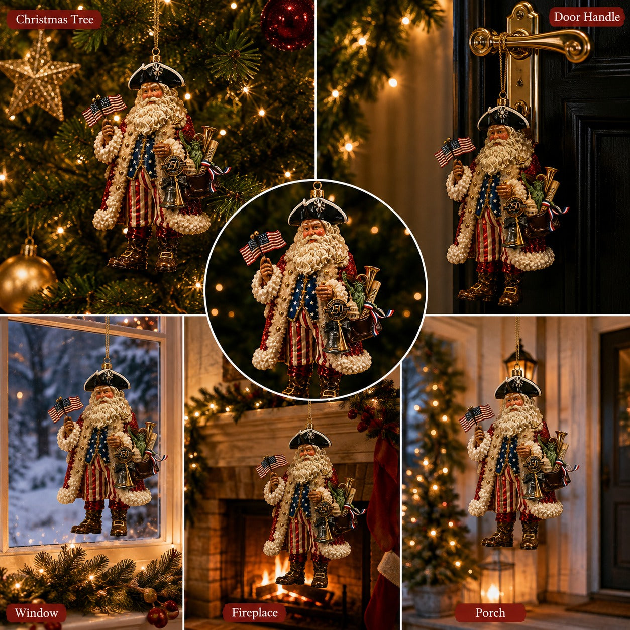 🔥Last day with huge discounts!250th Anniversary Santa Christmas Ornament – A 2026 American Keepsake