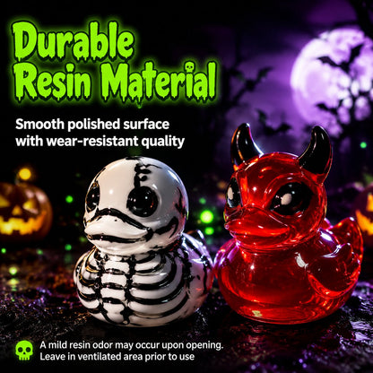 👻🎃Glow-In-The-Dark Mini Halloween Duck Set - Luminous Resin Figurines & Spooky Statues for Desk & Micro-Landscapes