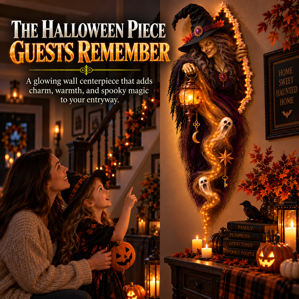 🔥 Halloween Hot Sale – Enchanted Witch Wall Light™ – A Witch Awakens on Your Wall