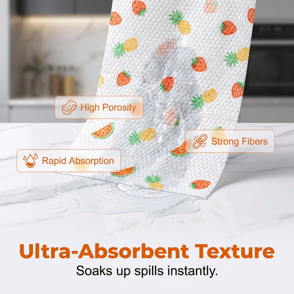 50-Piece Reusable Cleaning Cloth Roll – Washable Tear-Off Kitchen & Home Rags