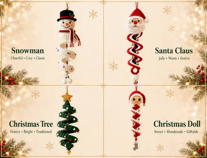 🔥 LAST DAY 49% OFF – ☃️ Crochet Snowman Spiral Ornament DIY Kit | Complete Beginner-Friendly Set with Soft Yarn, Crochet Hook, Festive Beads, Snowflakes & Step-by-Step Guide 🧶🎄✨