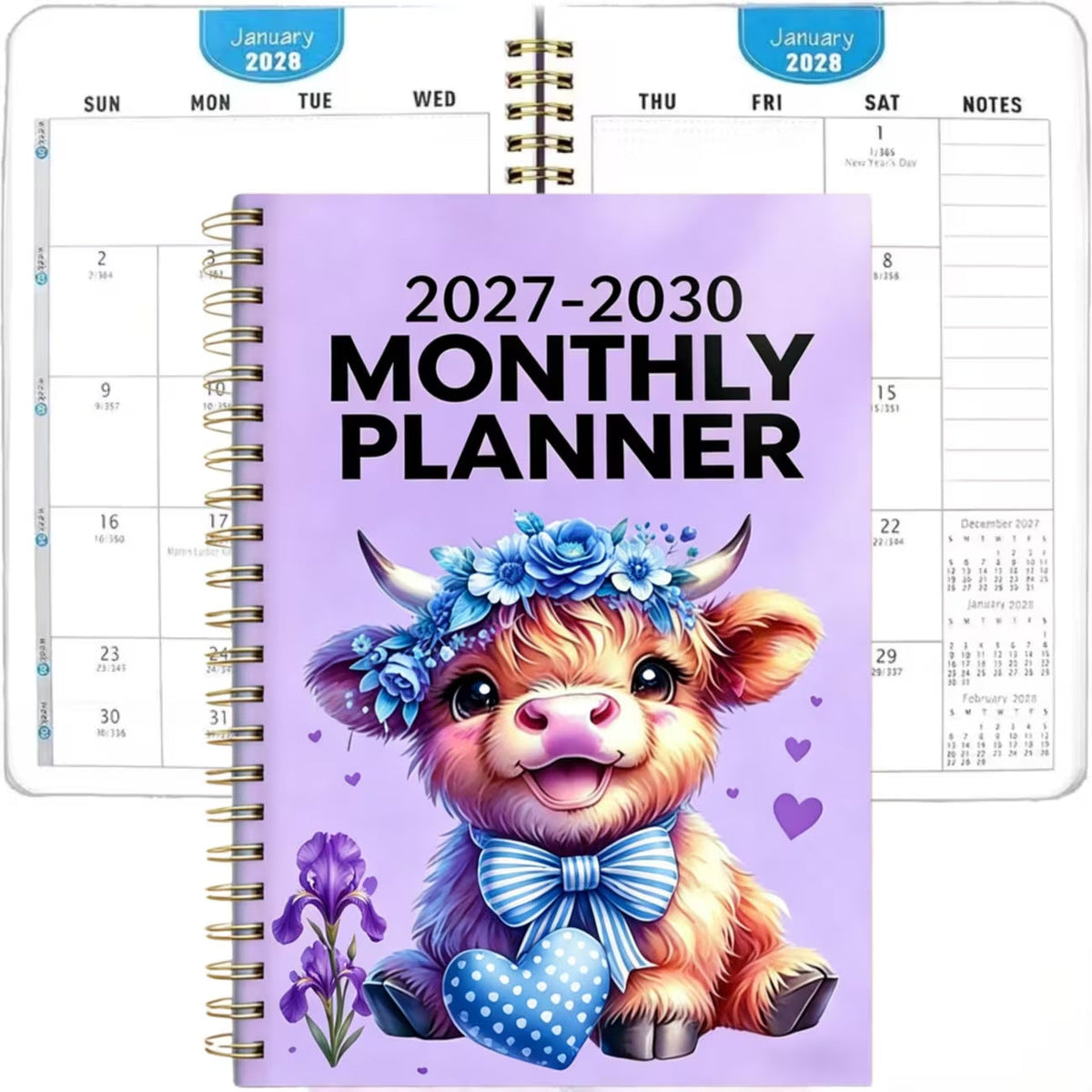 ⏰📅 LAST DAY SALE ONLY￡6.99!! 🐮2026-2030 Calendar – 5-Year Planner with Charming Highland Cow Cover | Full Month Labels & Easy Annual Viewing (60 Months)