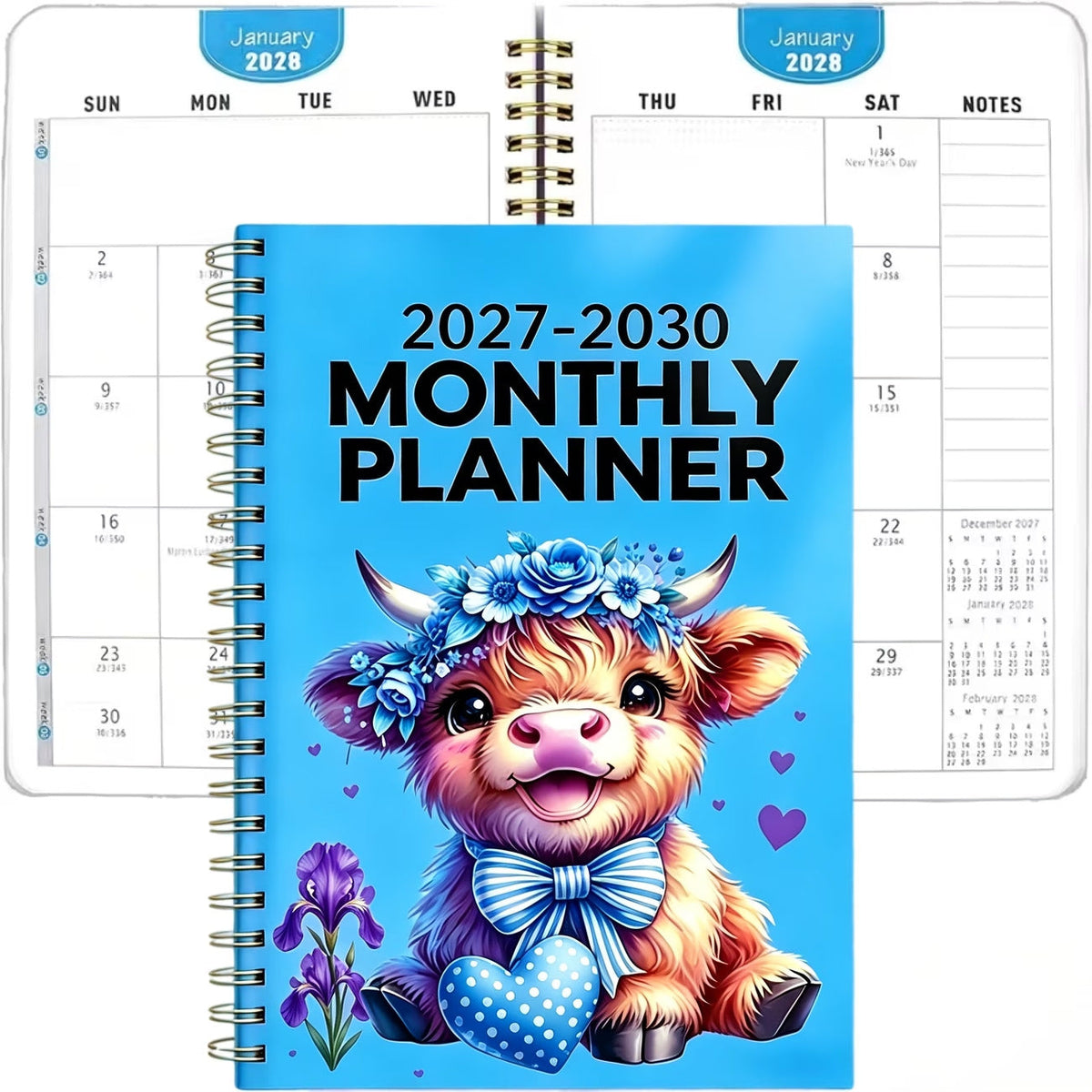 ⏰📅 LAST DAY SALE ONLY￡6.99!! 🐮2026-2030 Calendar – 5-Year Planner with Charming Highland Cow Cover | Full Month Labels & Easy Annual Viewing (60 Months)