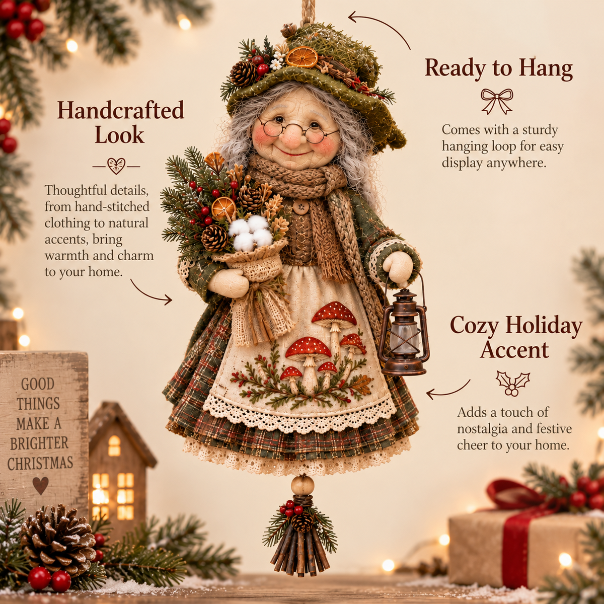 🎄 Christmas Hot Sale-❤️Handmade Good Luck Granny 🍀Chase Away Worries, Bring Home Warmth