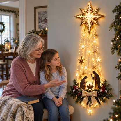 ✝️ Bethlehem Star of Faith™ – Lighted Nativity Wall Decor