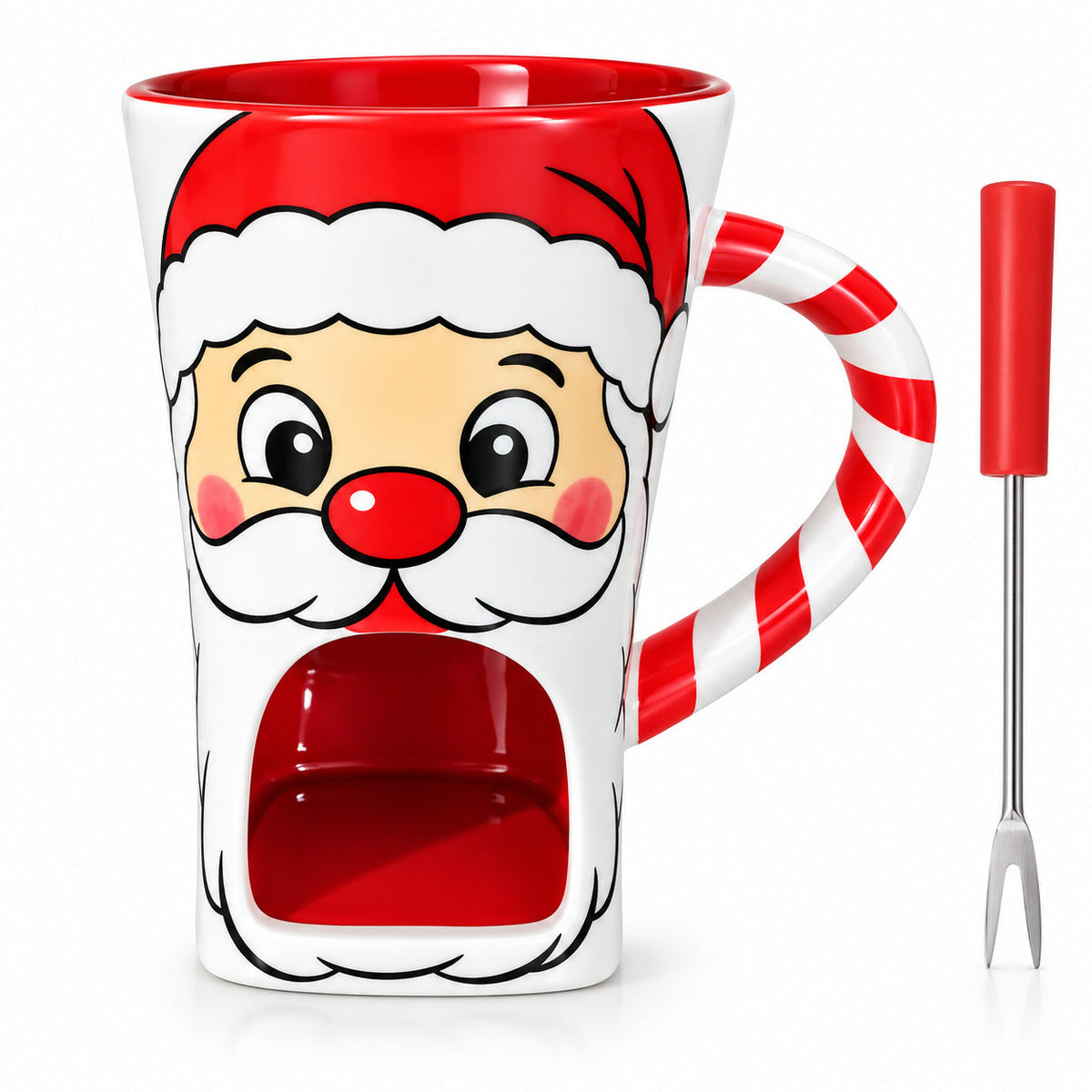 🍪Hot Sale 50% OFF☕Ceramic Chocolate and Cheese Fondue Melter Mug with Fork