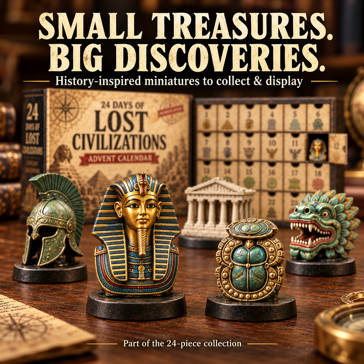 🎉2026 Lost Civilizations Archaeological Discovery Advent Calendar | 24 Ancient Treasures from 6 Great Civilizations（Acryl material）
