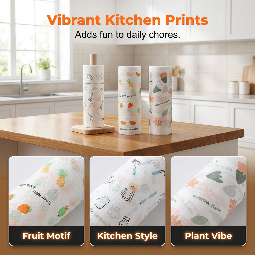 50-Piece Reusable Cleaning Cloth Roll – Washable Tear-Off Kitchen & Home Rags
