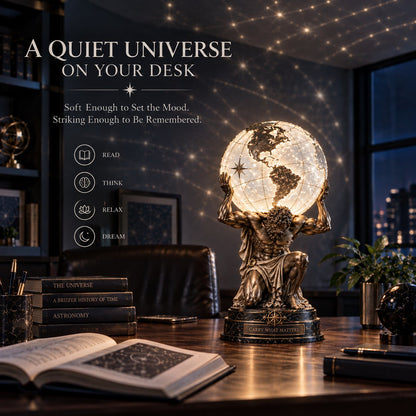 🌍 Atlas Worldbearer™ Illuminated Globe Sculpture – Carry the World. Light What Matters.