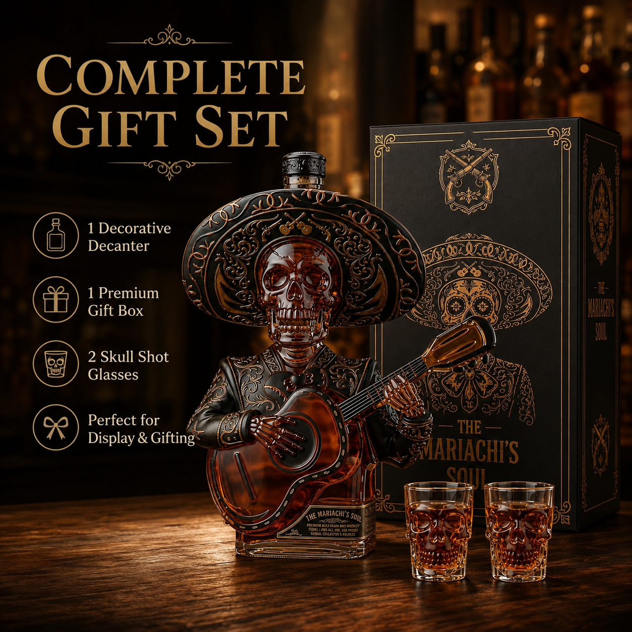 🥃 Limited-Time 50% OFF 💀 Mexican Mariachi Skeleton Decanter
