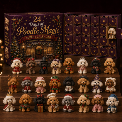 CHRISTMAS KICKOFF 49% OFF - 2026 Poodle Magic Blind Box - 24‑Day Festive Countdown, Poodle Figures Blind Box - Gift For Dog Lovers