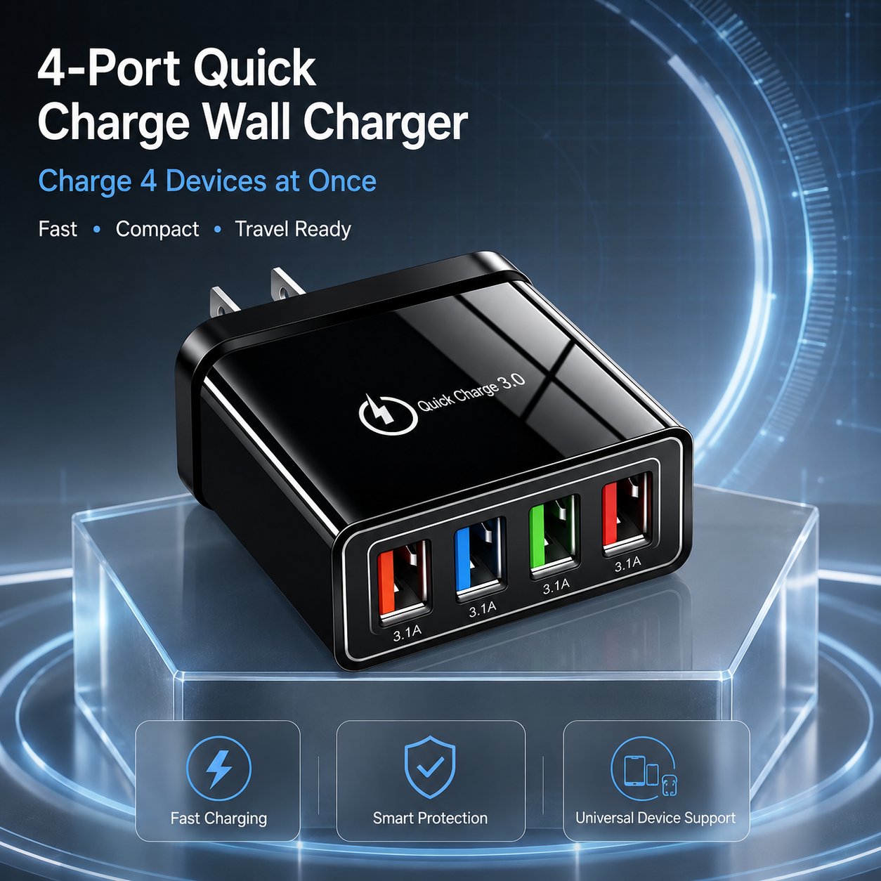 🔥The Charger Big Tech Hates | 4-Port Quick Charge 3.0 + AI Performance Boost