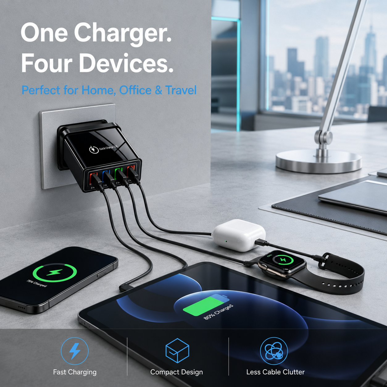 🔥The Charger Big Tech Hates | 4-Port Quick Charge 3.0 + AI Performance Boost