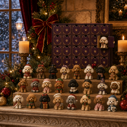 CHRISTMAS KICKOFF 49% OFF - 2026 Poodle Magic Blind Box - 24‑Day Festive Countdown, Poodle Figures Blind Box - Gift For Dog Lovers