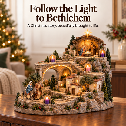 ✝️Follow the Star – 4-Week Lighted Advent Nativity Village