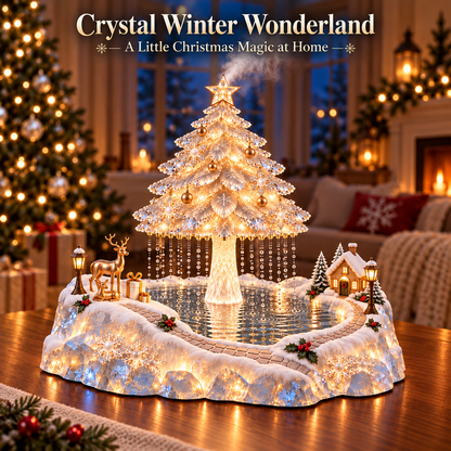 🎄 Crystal Winter Wonderland – Light-Up Christmas Tree Rain Humidifier