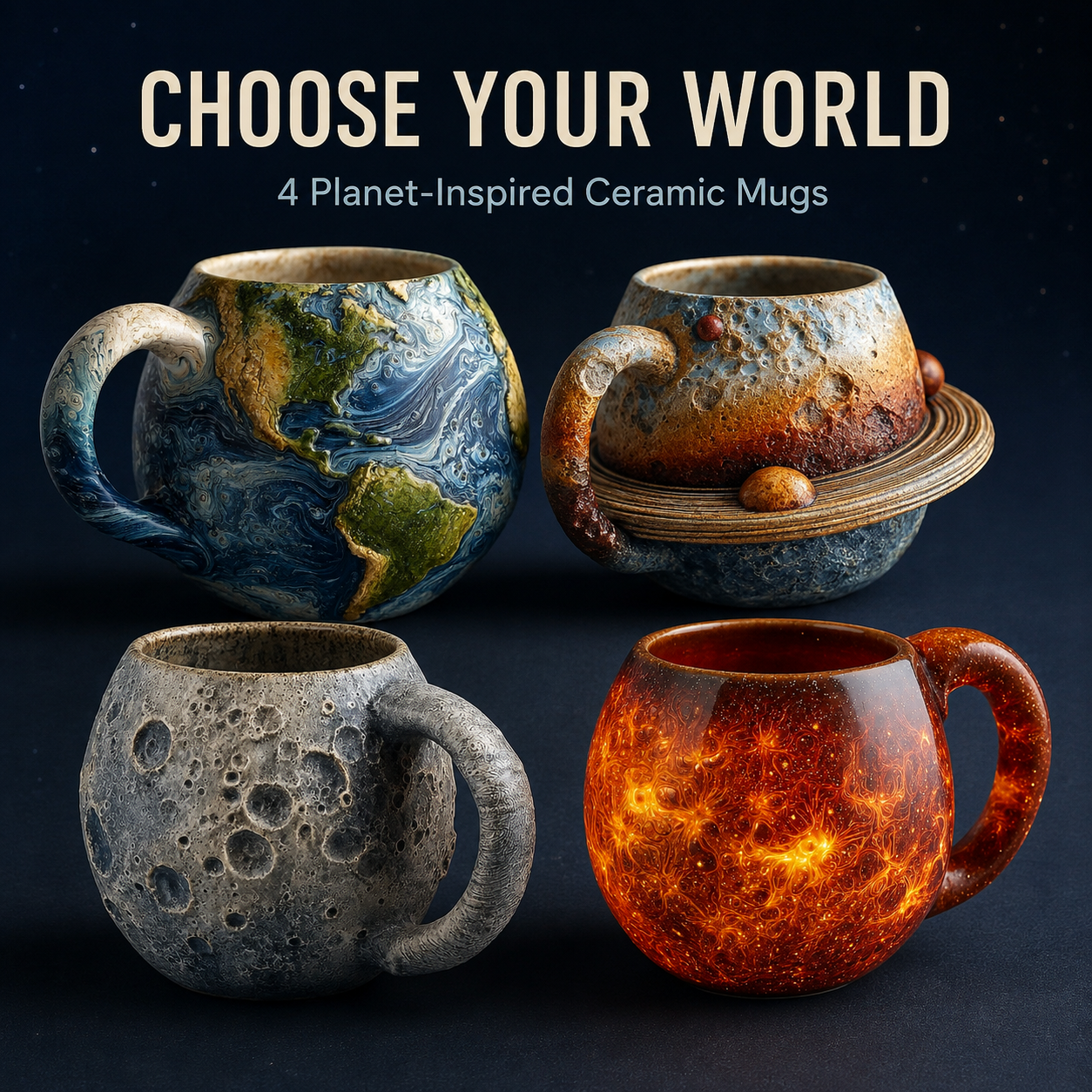 🪐4 Styles Planet Ceramic Mug
