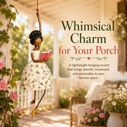 💐 Whimsical Dancing Lady Hanging Ornament – Charming Swaying Folk-Art Decor for Porch & Home