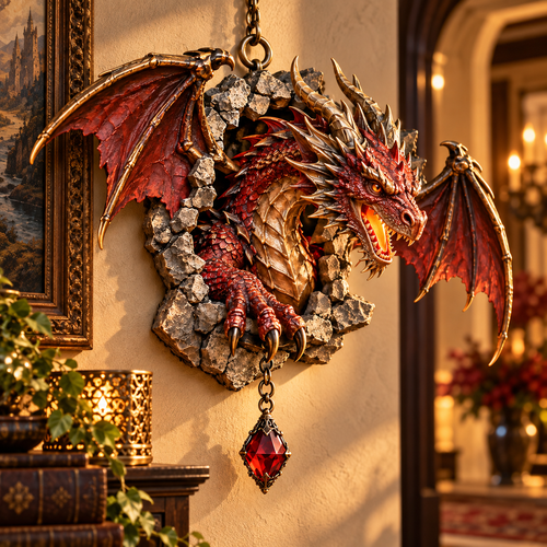 🐉 Dragon Rift Guardian™ – 3D Breakthrough Dragon Wall Sculpture | 5 Elemental Realms