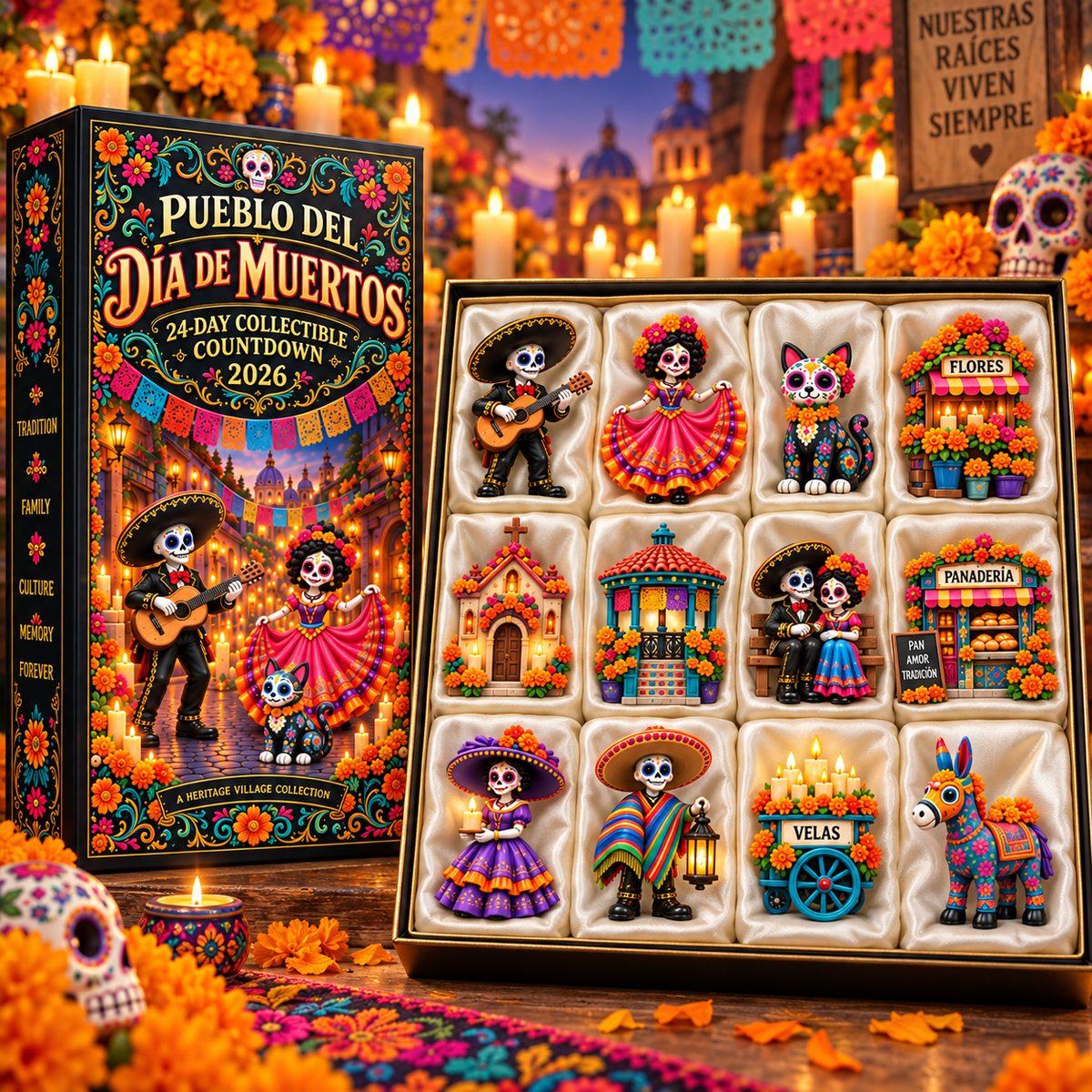 💀 2026 Día de Muertos 24-Day Collectible Countdown – Build Your Own Heritage Village