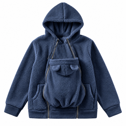 Women's fleece zipper 2-in-1 baby jacket