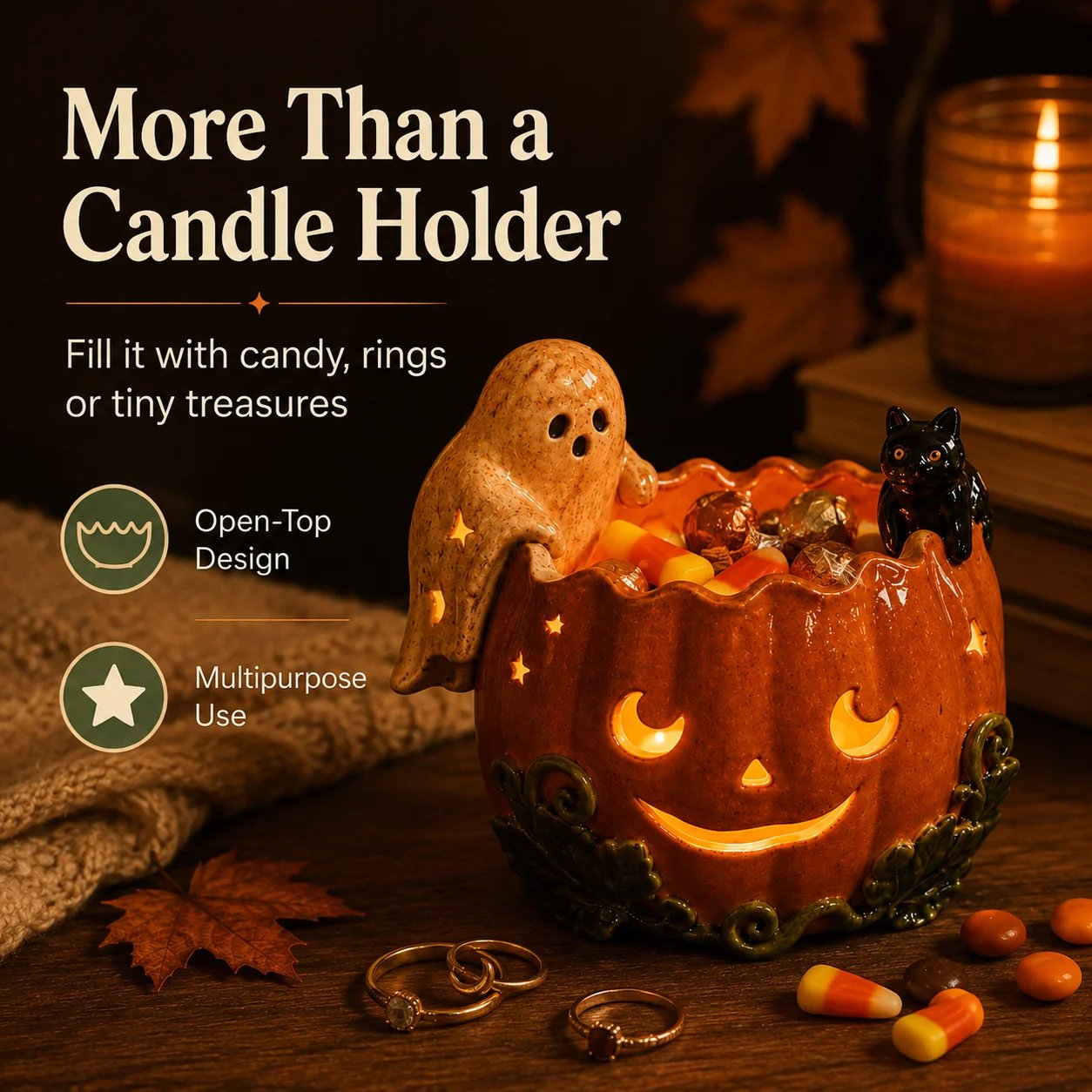 ✨Whimsical Ceramic Pumpkin Holder🎃