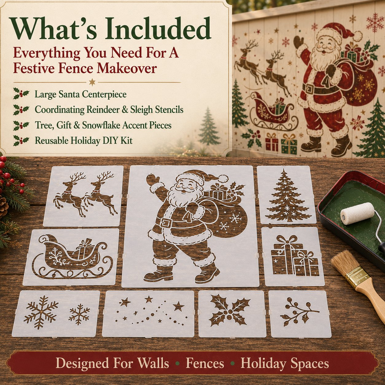 💥 LAST DAY 49% OFF – 🌿 Garden Wall Stencil™ Collection | Make your walls look lively and not monotonous