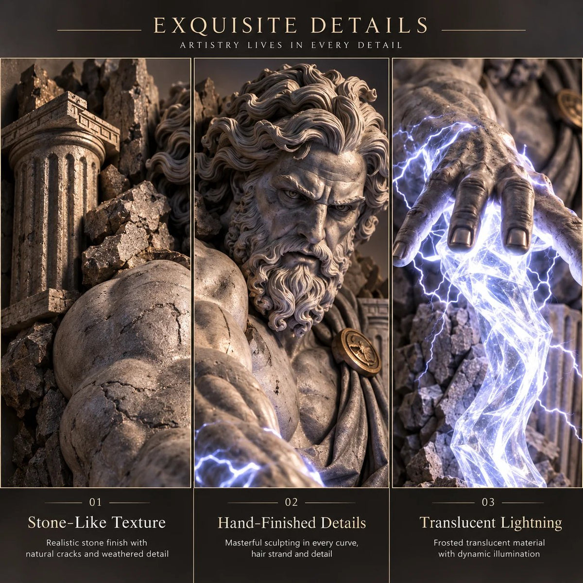 ⏰ Limited Stock 49% OFF — Mythological Gods Illuminated Wall Sculpture Collection™ ⚡